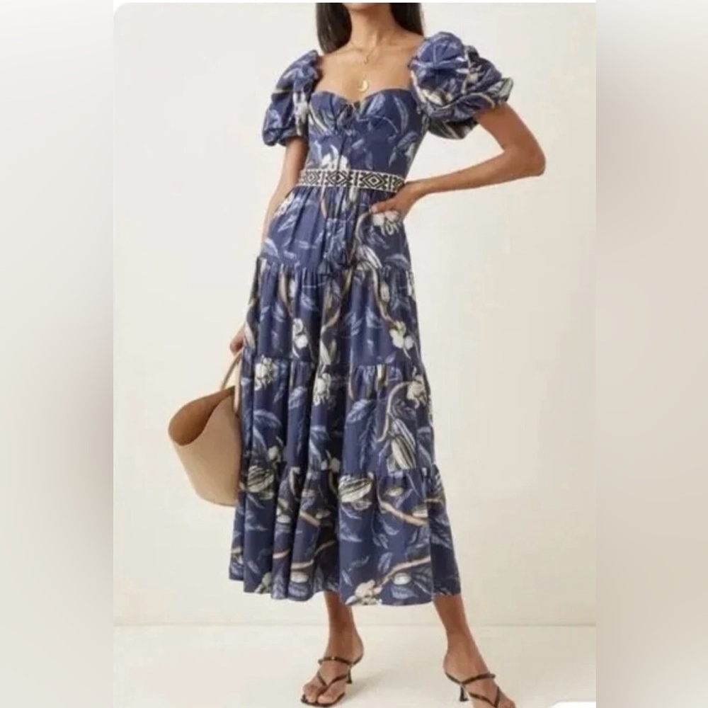 $1350 New Johanna Ortiz Botanical Heritage Long Floral Crepe Dress - Picture 2 of 15